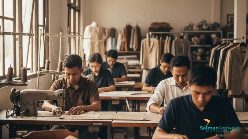 produksi pakaian skala kecil vs skala besar