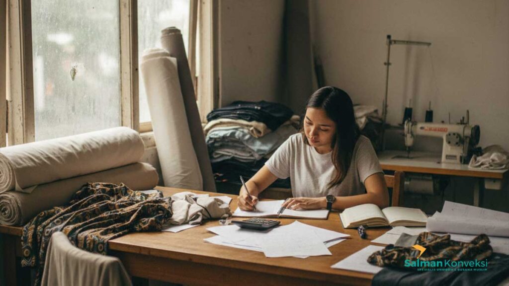 modal produksi pakaian