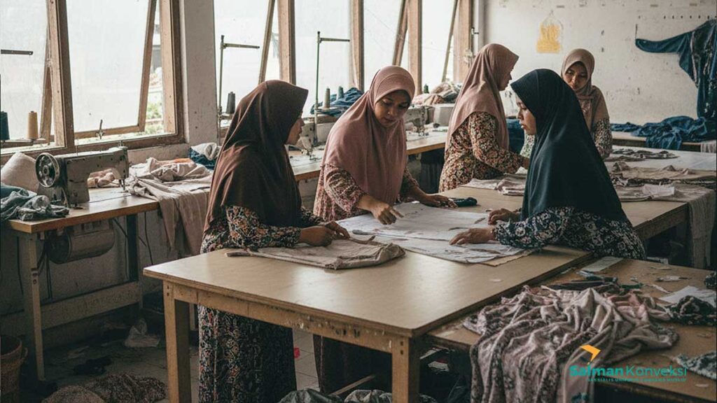 alur produksi busana muslim