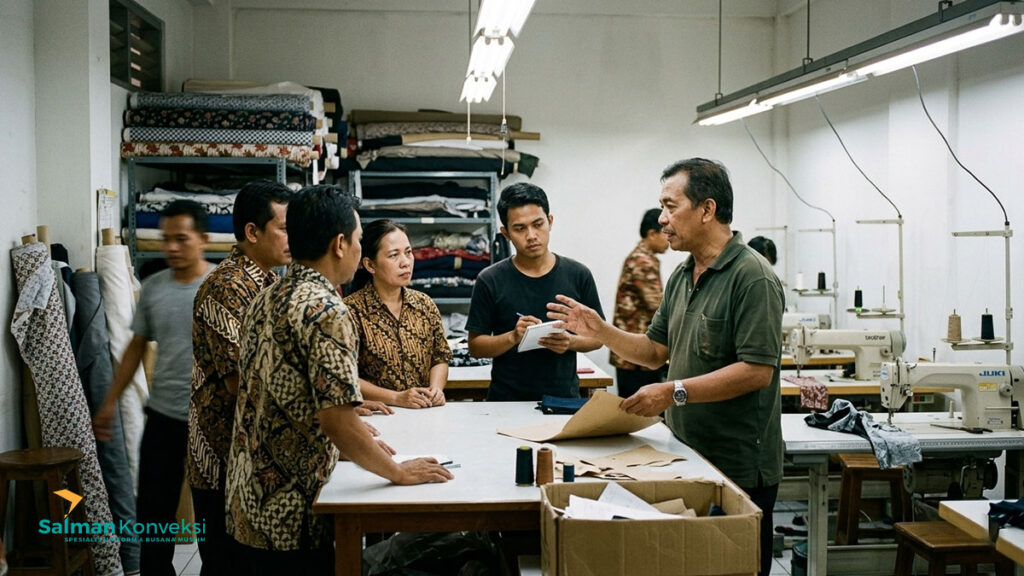 komunikasi produksi konveksi